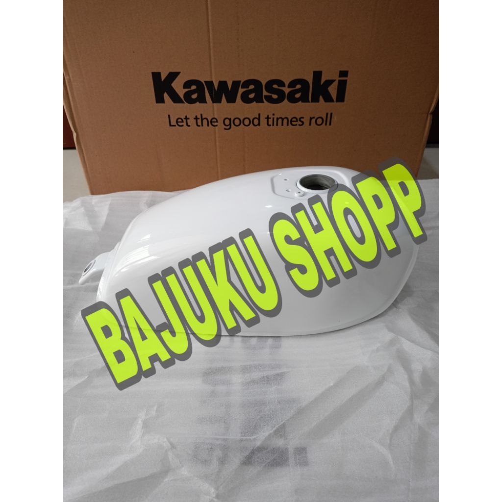 tangki tengki bensin kawasaki w175 tr w175tr w 175tr putih polos original kawasaki