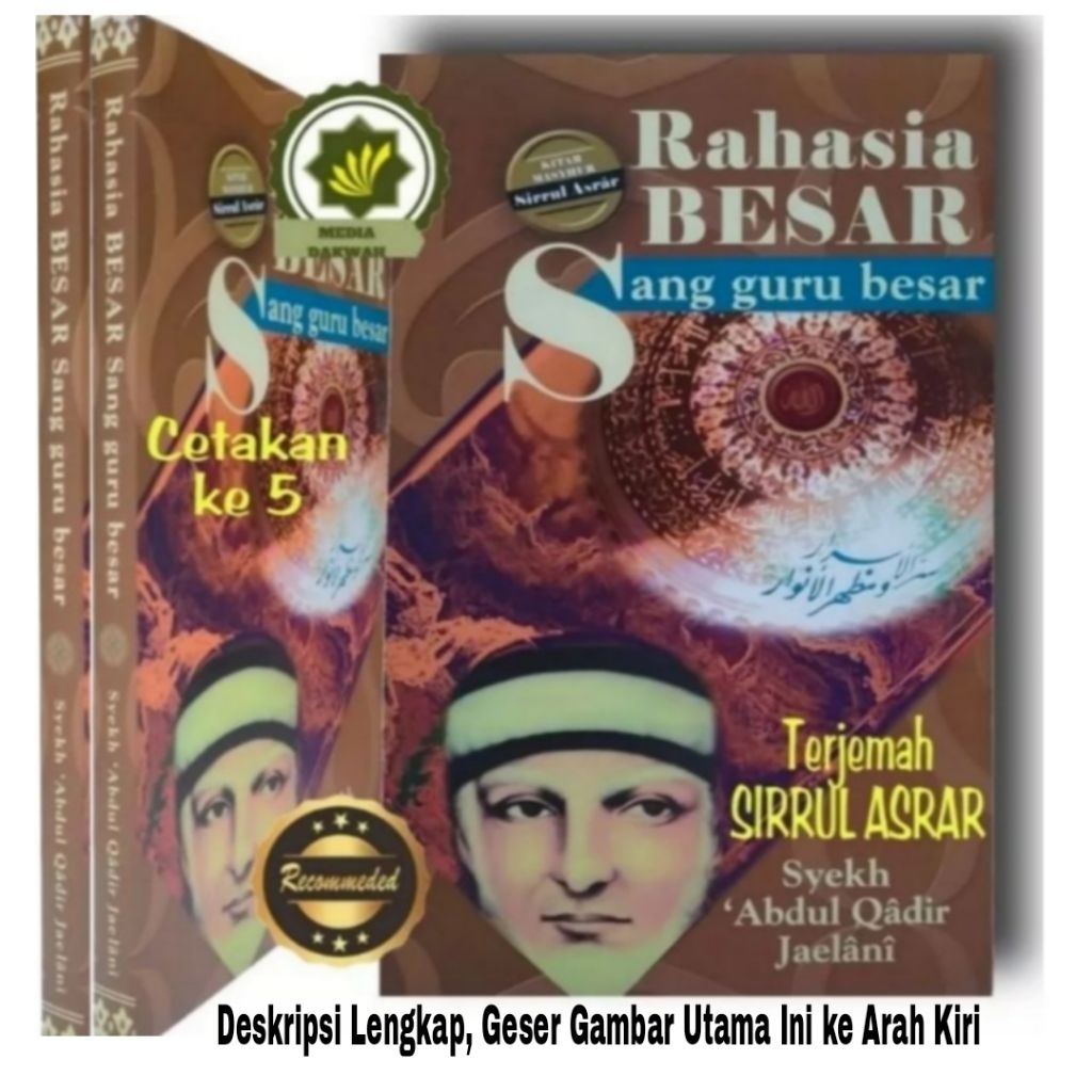 Buku RAHASIA BESAR Sang Guru Besar Terjemah Kitab SIRRUL ASRAR Sirrur Asror Dibalik Rahasia Tersembu