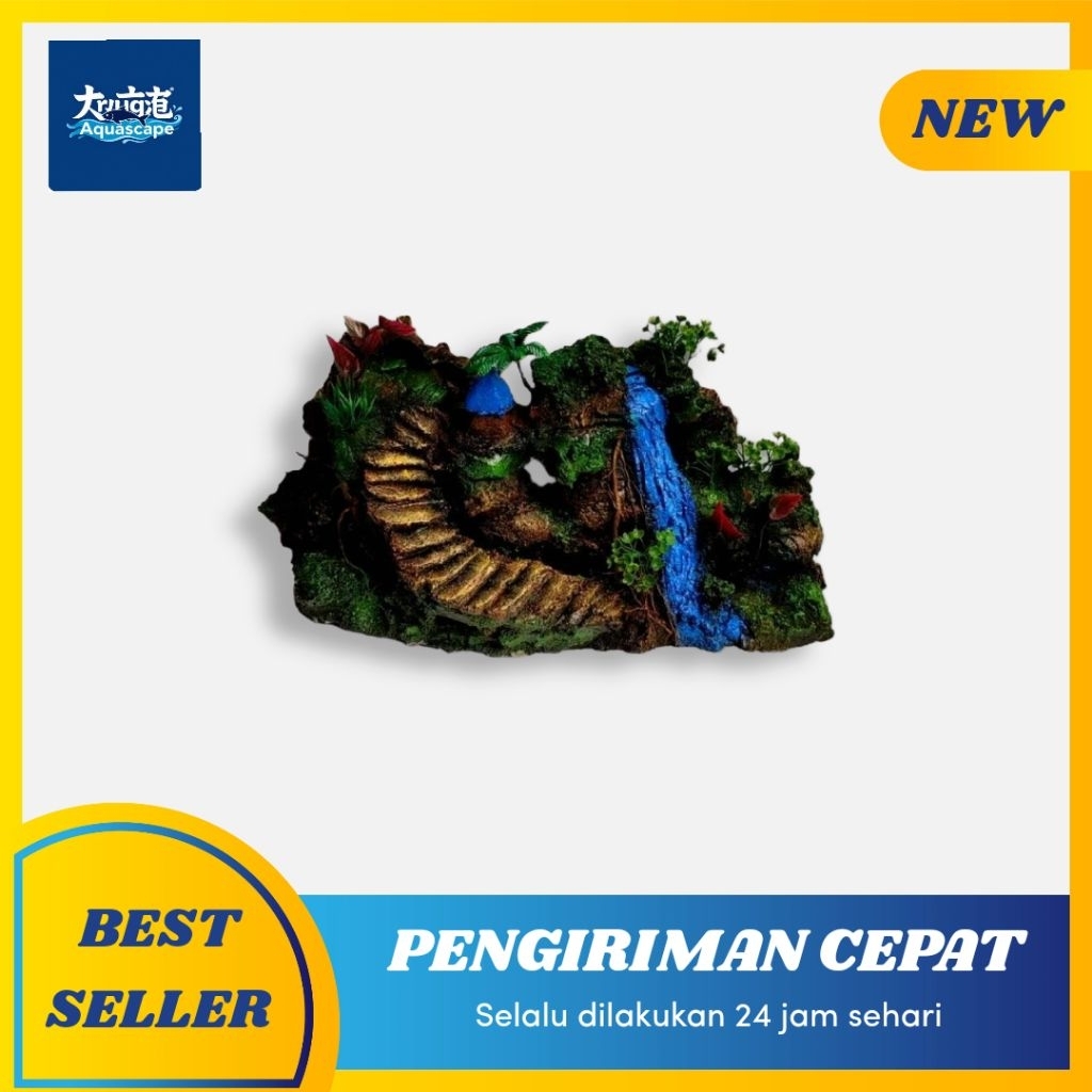Tebing aquascape thema curug air terjun