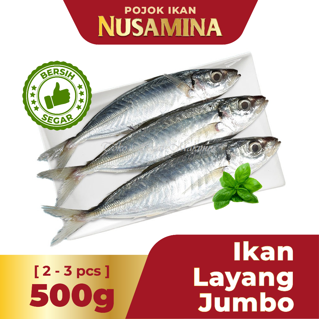 

Nusamina Ikan Layang Jumbo Bersih Segar Frozen [2-3 pcs] 500g