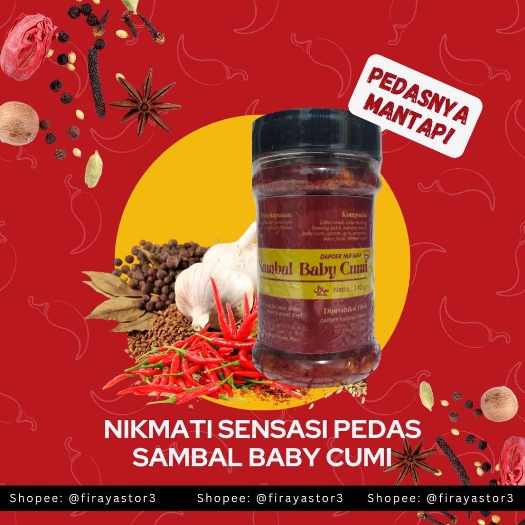 

Sambal Baby Cumi netto 140 gr - PEDAS NAMPOL - By Dapoer Nufaira