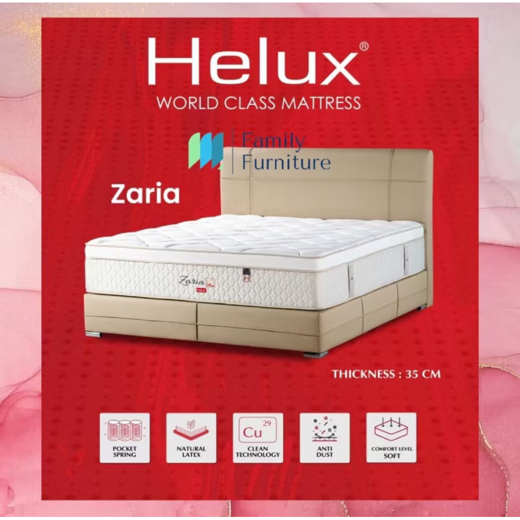 Spring Bed Kasur Latex Helux Zaria - FULLSET ORI - 180 x 200