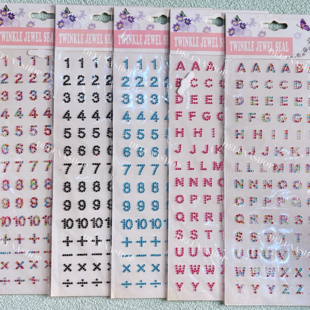

[YOBANA] STICKER DIAMOND DECO ANGKA NUMBER MANIK MANIK ALPHABET