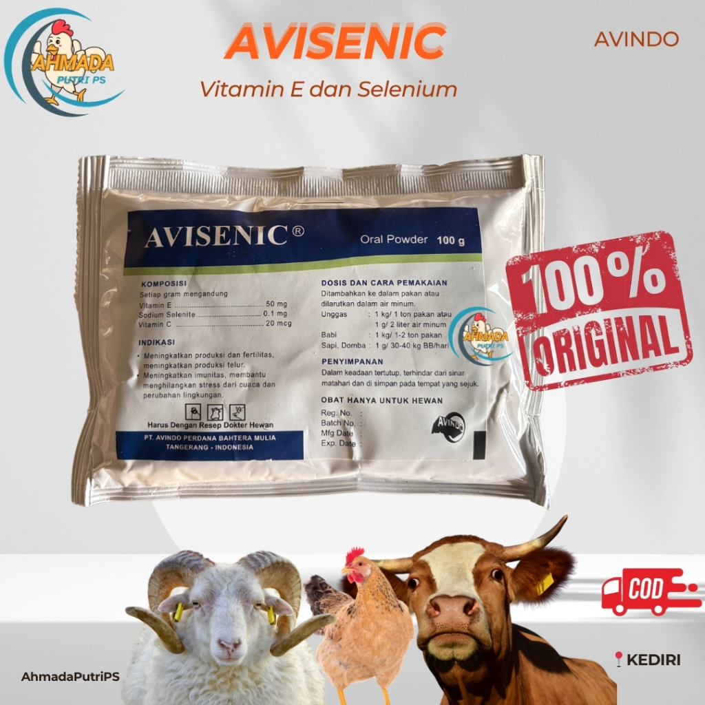 Avisenic 100gr Vitamin E Selenium Solusi Susah Birahi Sapi Kambing dan Domba