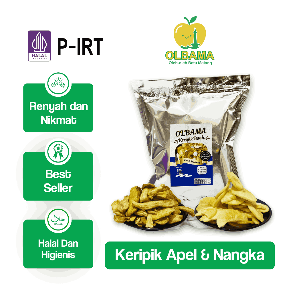 

Keripik Buah Apel / Nangka 100gr Oleh Oleh Khas Batu Malang | Camilan Kripik Asli 100% Gurih Renyah