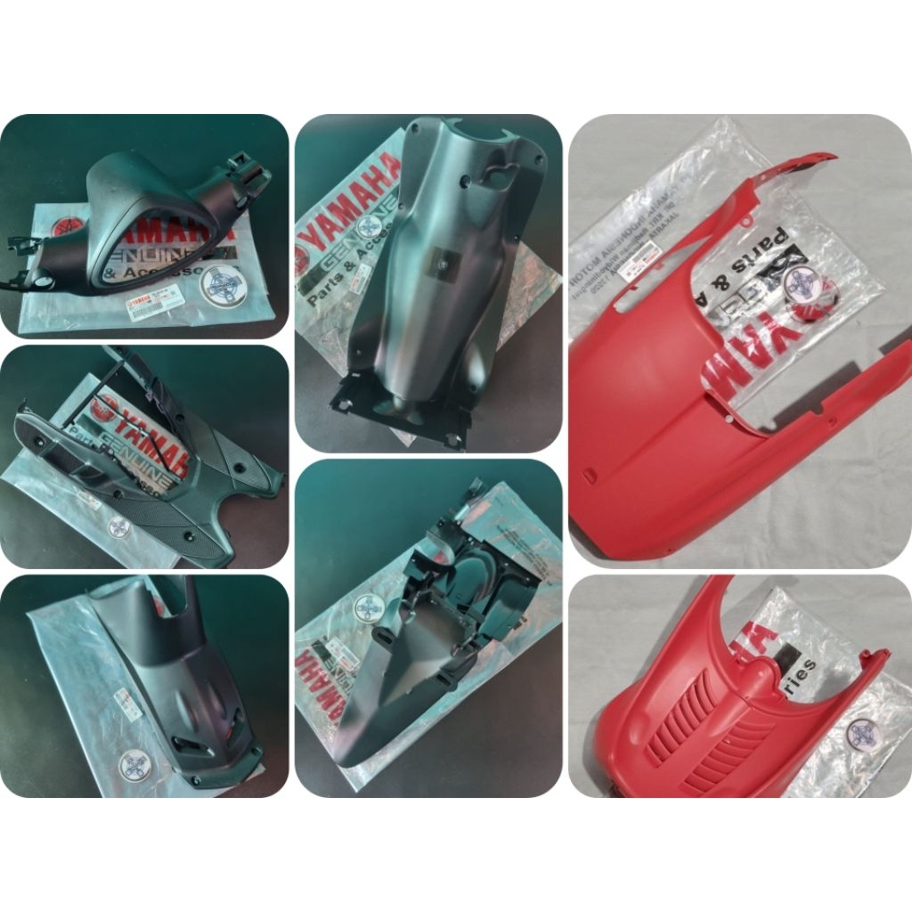 COVER BODY KASAR MIO SPORTY FULLSET PLUS DEK PARU DEK KOLONG MIO SPORTY MERAH 5TL ORIGINAL YAMAHA YG