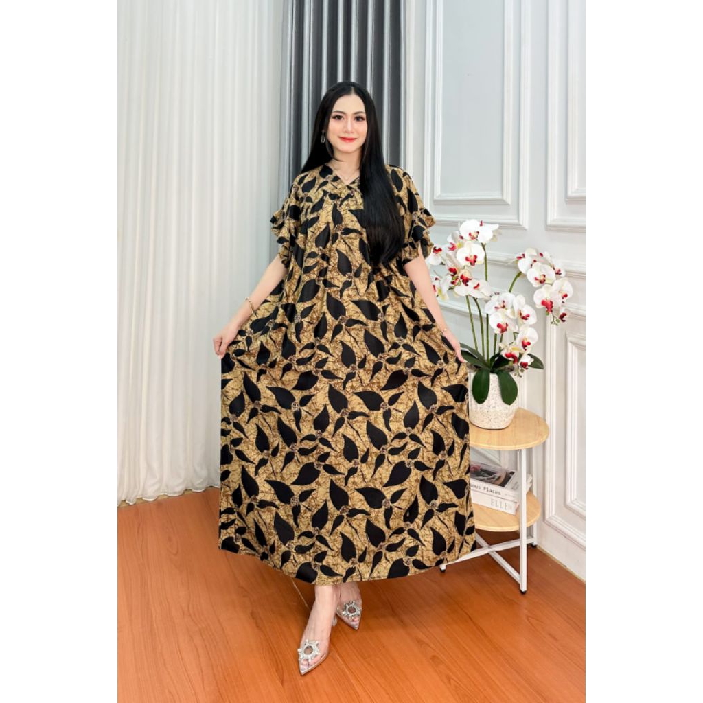 Daster Murah Jumbo Dress Midi KUPU-KUPU ld.130 Pb.130