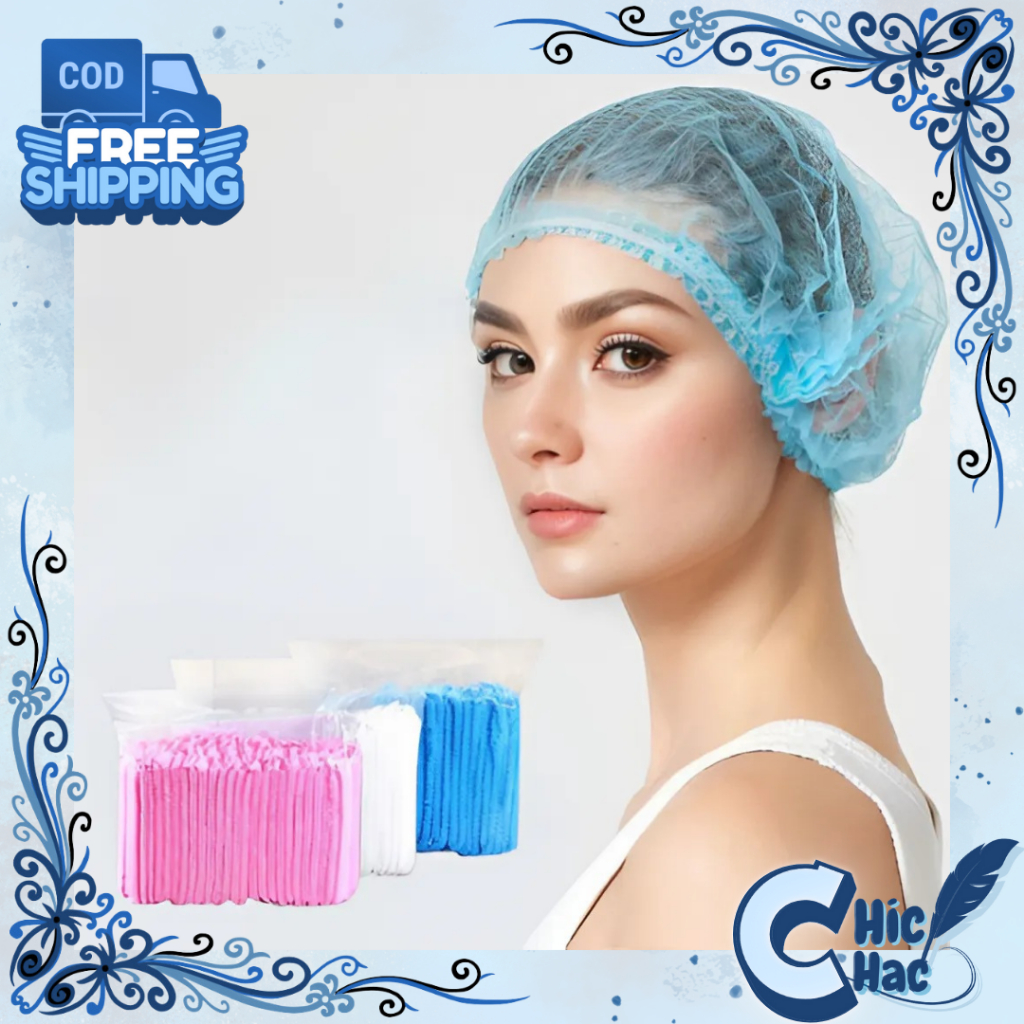 Nurse Cap Medis Serbaguna / Topi Jaring Masak Isi 100 Pcs / Tutup Kepala Medis Hairnet Shower Cap