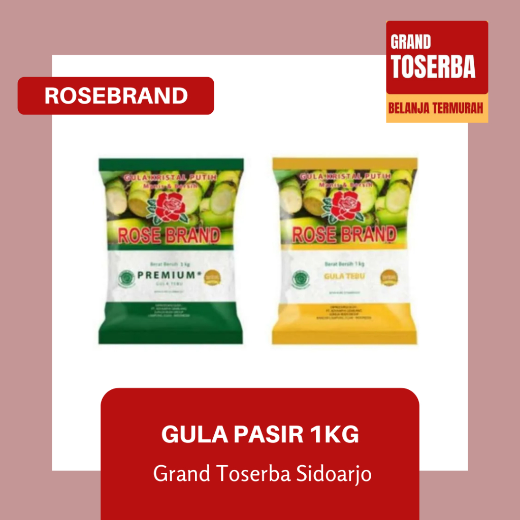 

ROSEBRAND GULA PASIR 1KG PREMIUM / GULA TEBU / BERSIH / GULA MURAH