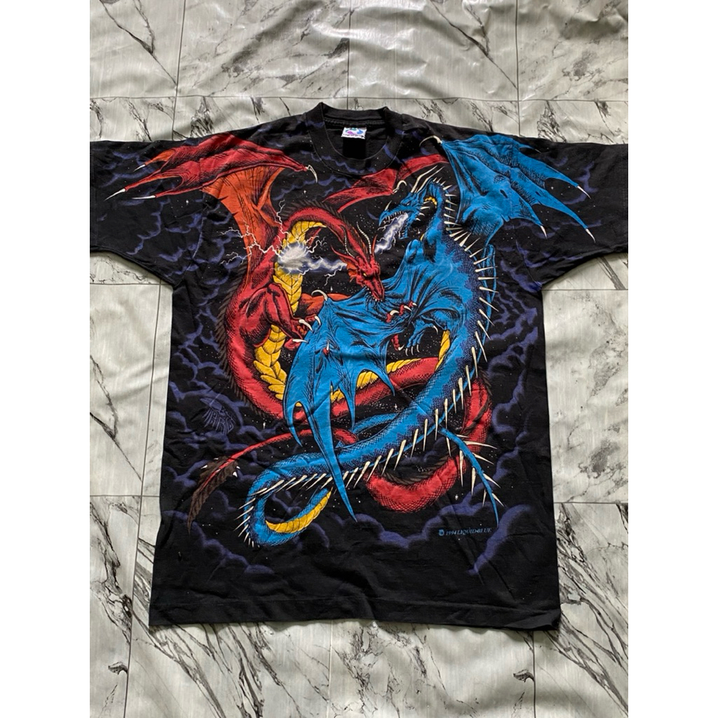 baju vintage liquid blue