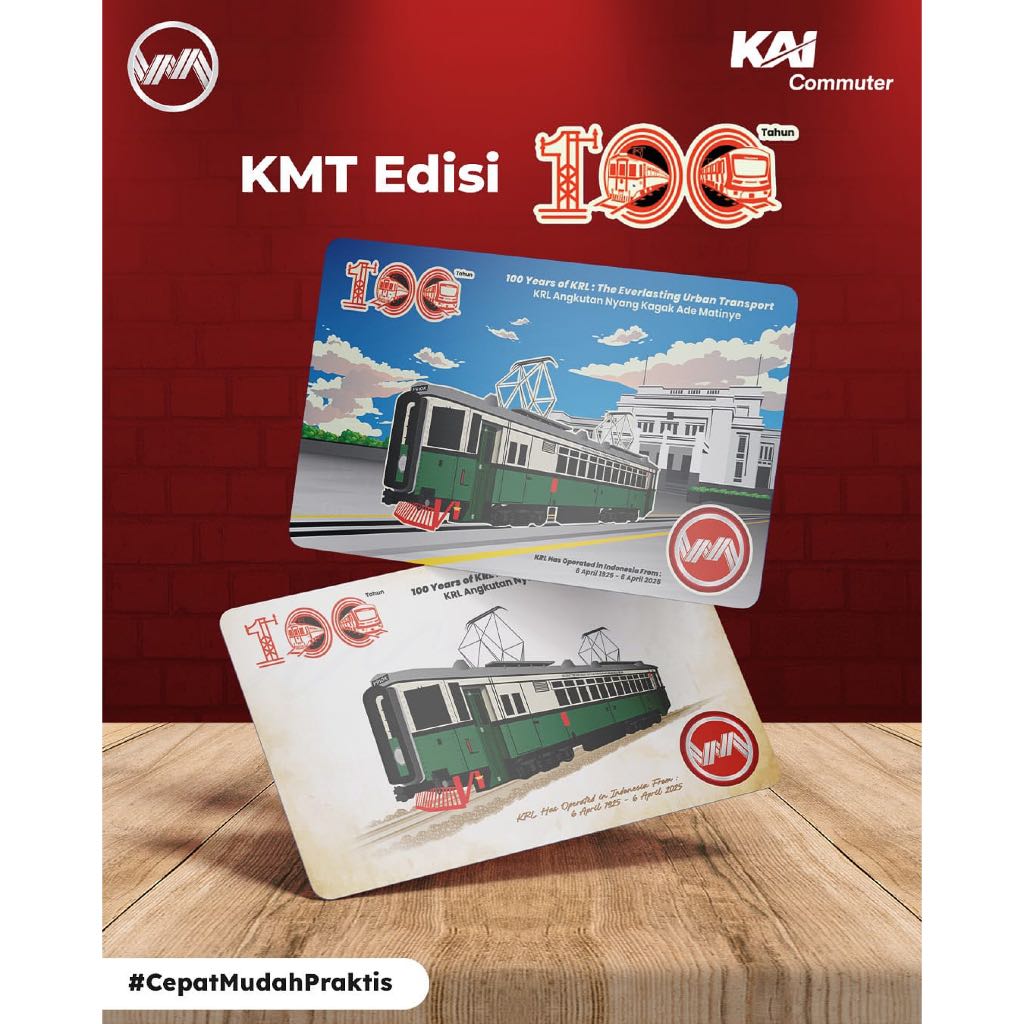 Kartu Multi Trip KRL KAI LRT MRT KMT Trans Limited Edition 100 Tahun KRL