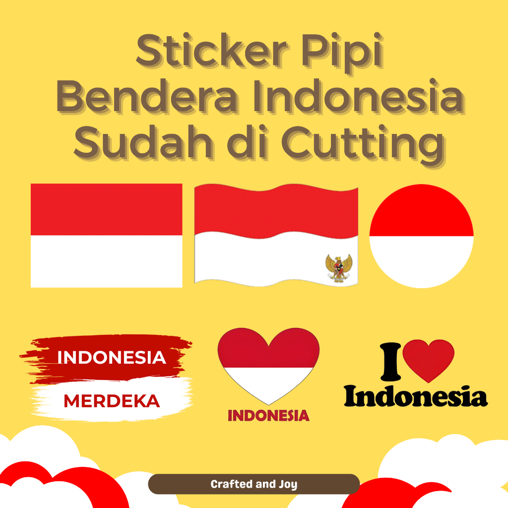 

[Isi 12 - 20 pcs] Sticker Tempelan Pipi Bendera Indonesia