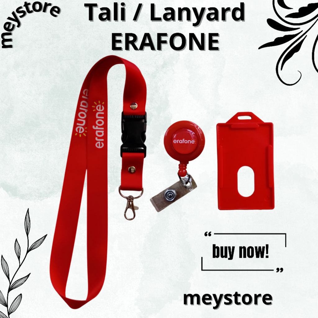 

Tali ID CARD / Lanyard ERAFONE Tali Besar [STOCK MELIMPAH] Termurahhh Harga Grosir! READY