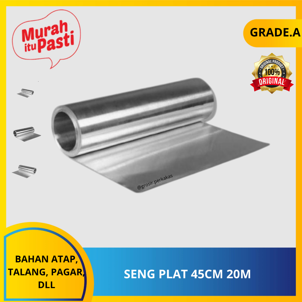 SENG PLAT 45CM 20M - roll an. seng talang polos galvalum per 1 roll tinggi 45cm. [A][#SENG PLAT]