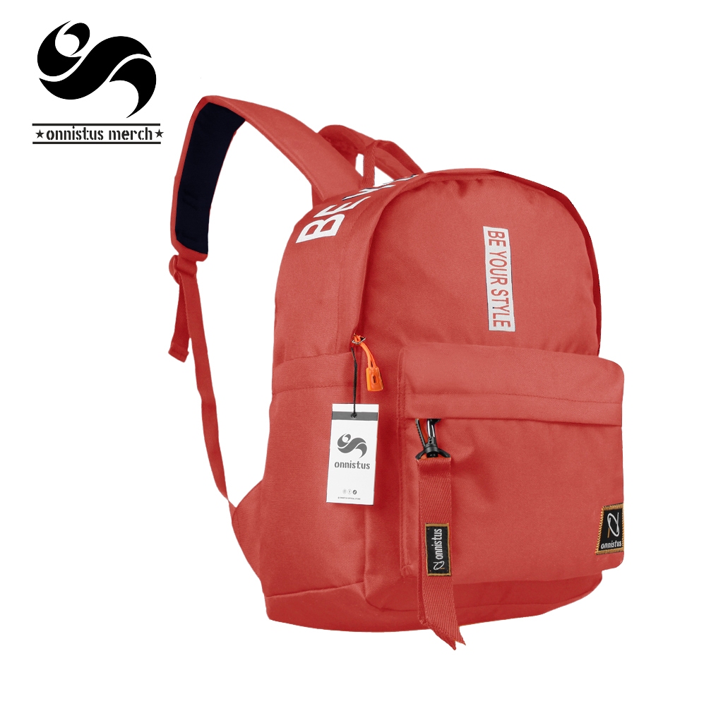 Oniistus Tas Ransel Sekolah Kuliah Traveling Pria Wanita Merah Backpack Sekolah Kuliah Tas Gendong T