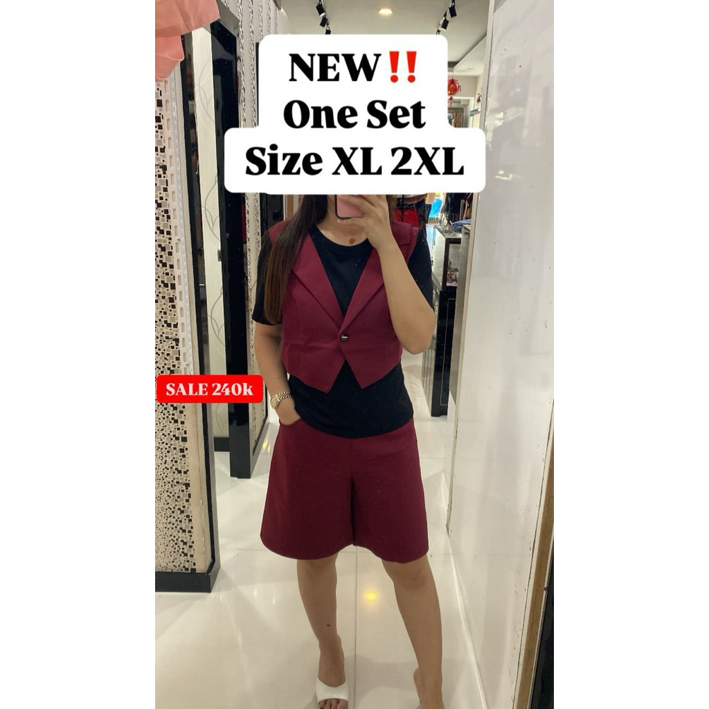 One Set Wanita Celana Pendek// one set wanita celana pendek selutut