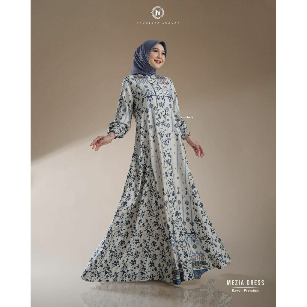 TERBARU GAMIS NADHEERA MEZIA DRESS IVORY, MAUVE