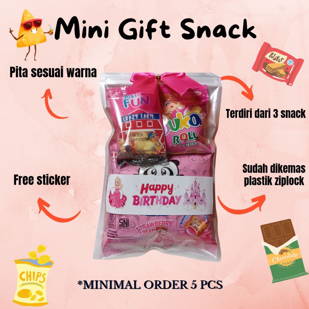 

Mini Gift Snack/Minimal 5 pcs/minigift snack Jumat berkah/graduation/lebaran