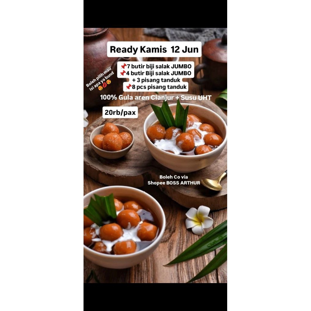 

BIJI SALAK JUMBO/Kolek Biji Salak/biji salak Empuk/kolek pisang/ kolek campur