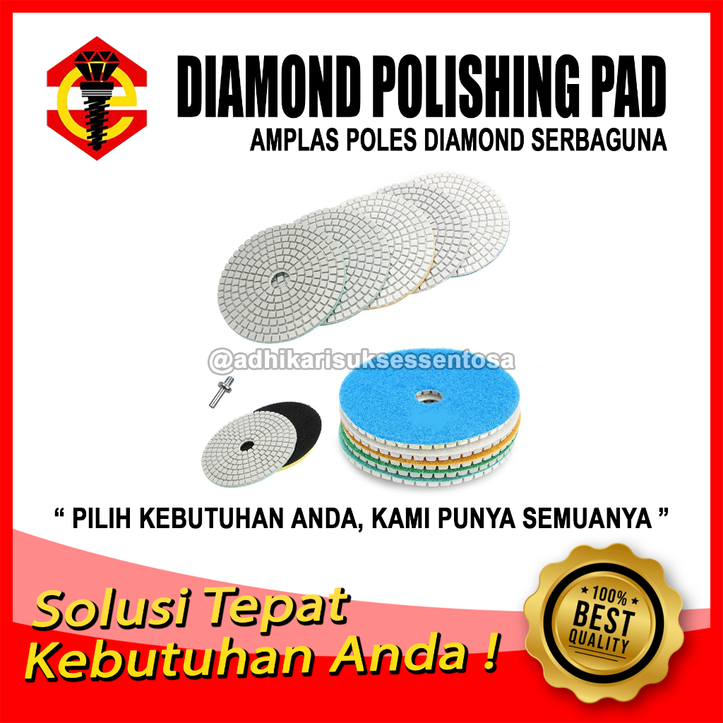 Diamond Pad 4" / Mata Gerinda Poles Lantai 4 INCHI / Batu Gurinda Asah Ubin Keramik Granit Marmer Be