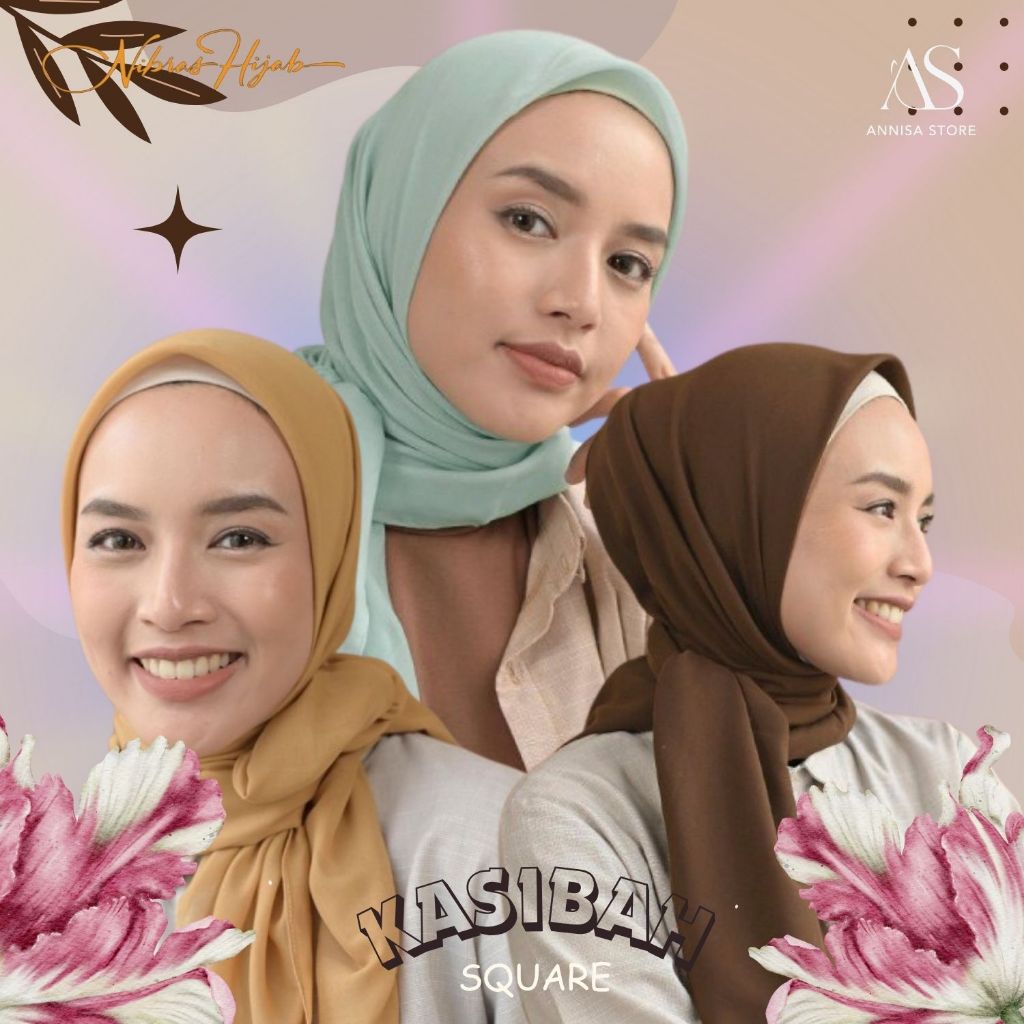 HIJAB SEGI EMPAT POLOS NIBRAS HIJAB KASIBAH SQUARE