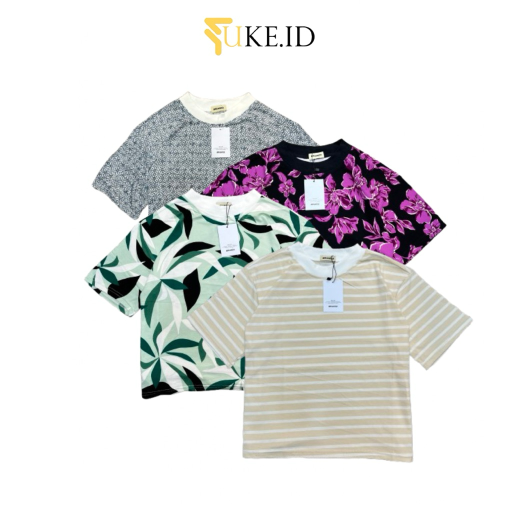 Kaos Motif Lengan Pendek Wanita