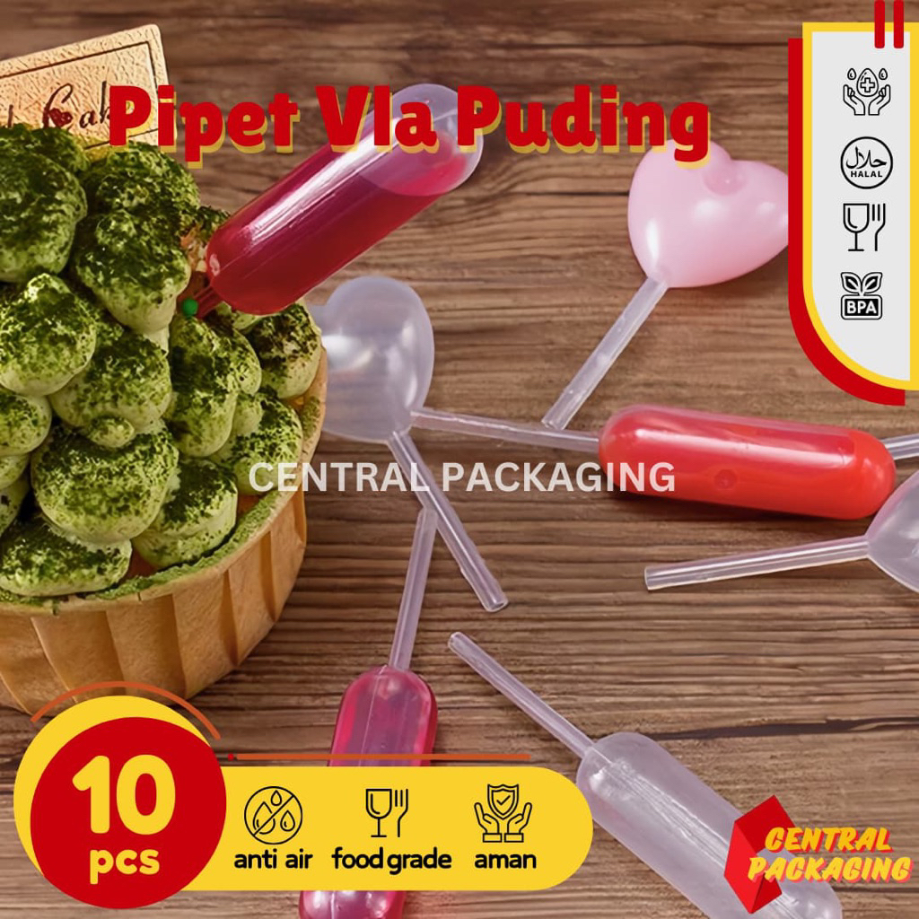 Pipet Vla Puding Mini 4ml / Pipet Tetes Infuser Vla Sirup Puding Waffle Macaron Cake / Pipet Tetes H