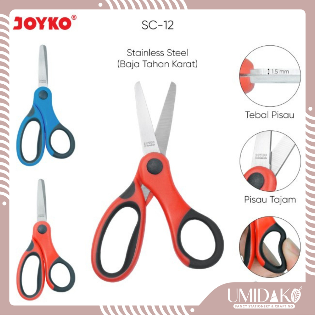 

[UMIDAKO] GUNTING SCISSORS 12 | GUNITNG ANAK | GUNTING SEKOLAH | GUNTING KECIL | GUNTING JOYKO KECIL