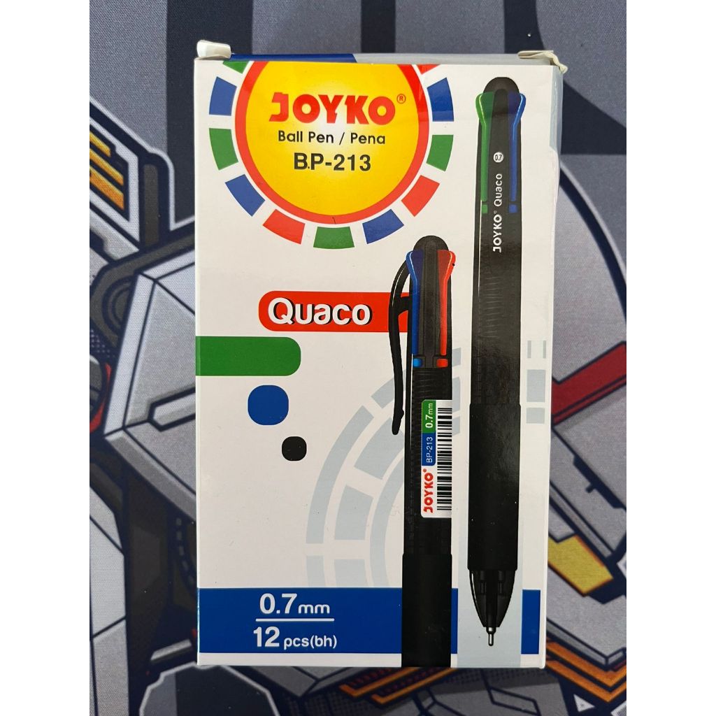 

Pulpen Joyko QUACO 4 Warna BP-213 0.7mm - 12 Pcs