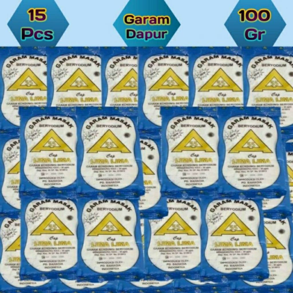 

15 Pcs Garam Masak Halus Beryoudium Kemasan 100gr