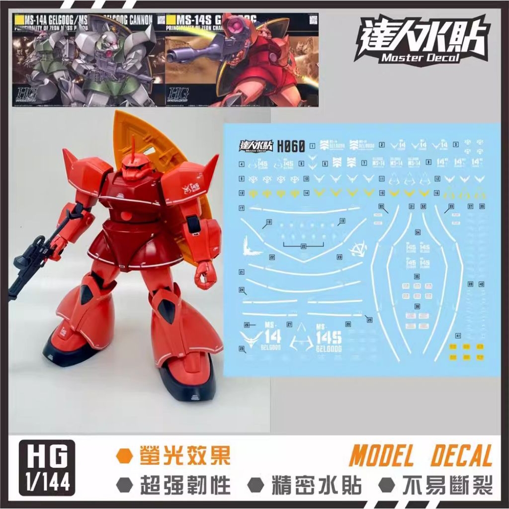 HG 1/144 GELGOOG/GELGOOG CANNON/GELGOOG COMMANDER TYPE WATER DECAL MASTER DECAL