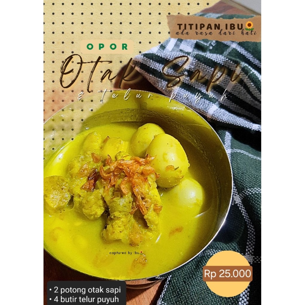 

Opor Otak Sapi dan Telur Puyuh / Opor Otak Sapi MPASI by TITIPAN IBU