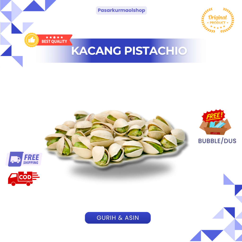 

Kacang Pistachio Panggang | Kacang Fustuk | Roasted Pistachio Cangkang Organic