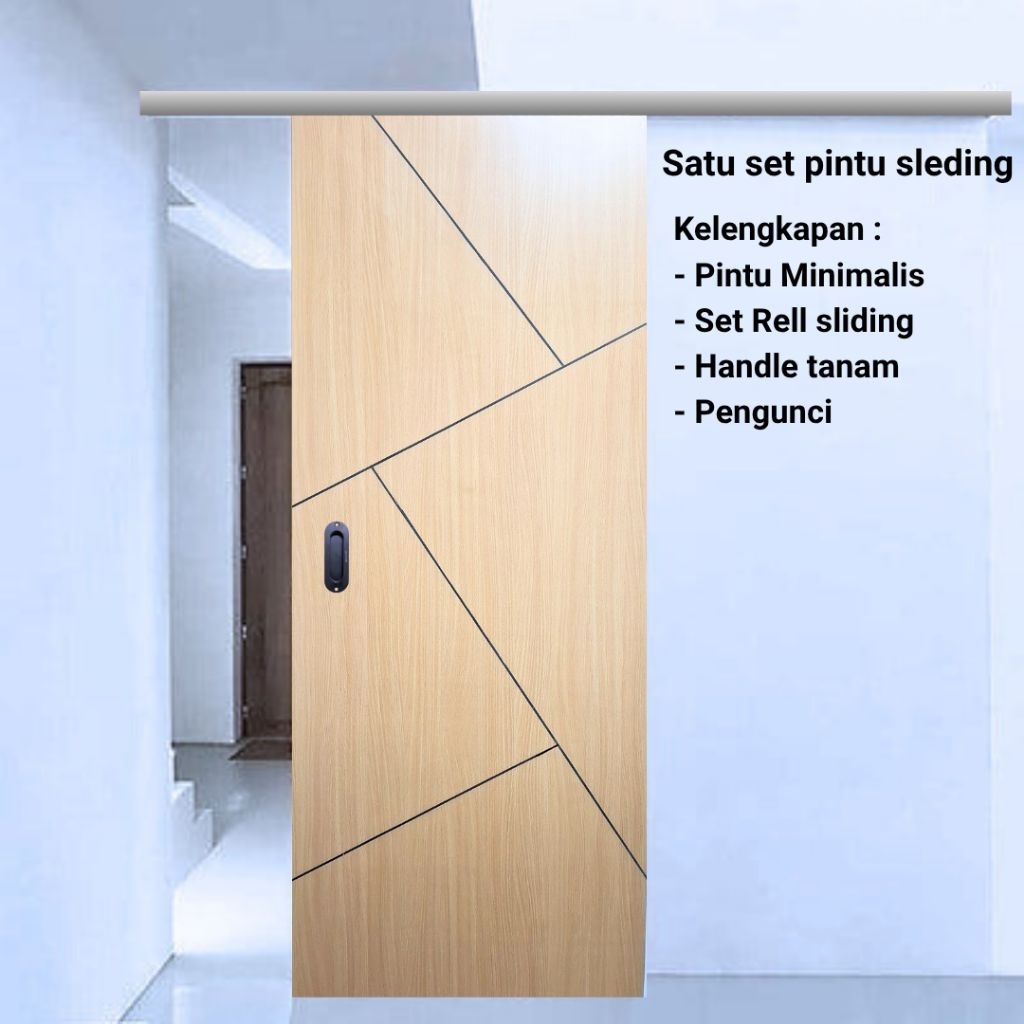 1 set pintu sleding | set rel sleding | free lapis samping