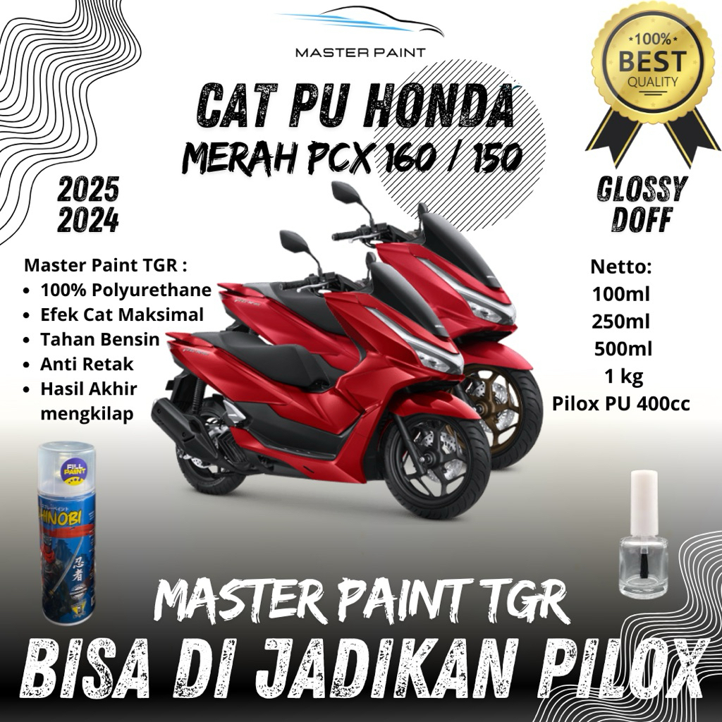 ( BISA DI JADIKAN PILOX ) CAT MERAH PCX 150 160 ORIGINAL | CAT PU MERAH PCX 150 160 ORIGINAL | CAT M