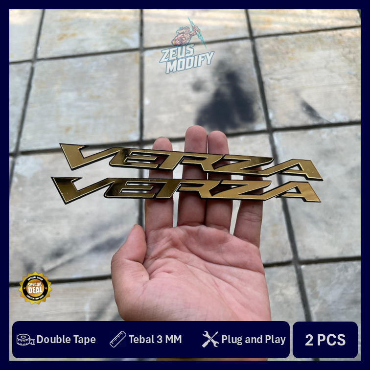 EMBLEM MOTOR VERZA AKSESORIS MOTOR VERZA TIMBUL AKRILIK BUKAN STICKER 2PCS