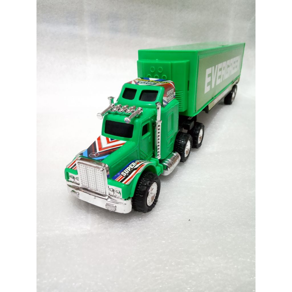 Truck Container Mainan Anak Mobil Truk Kontainer Ekspedisi Panjang Pintu Box Bisa Di Buka Evergreen