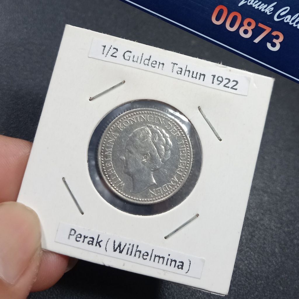 UKI0022Coin Perak 1/2 Gulden (wilhelmina) Thn 1922 Detail Dan Bagus Produk Ori-Asli