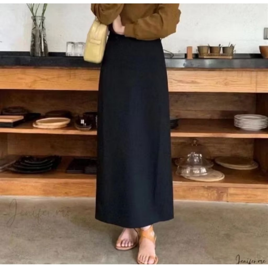 100% AMAN Rok span scuba rok span polos panjang jumbo 2025