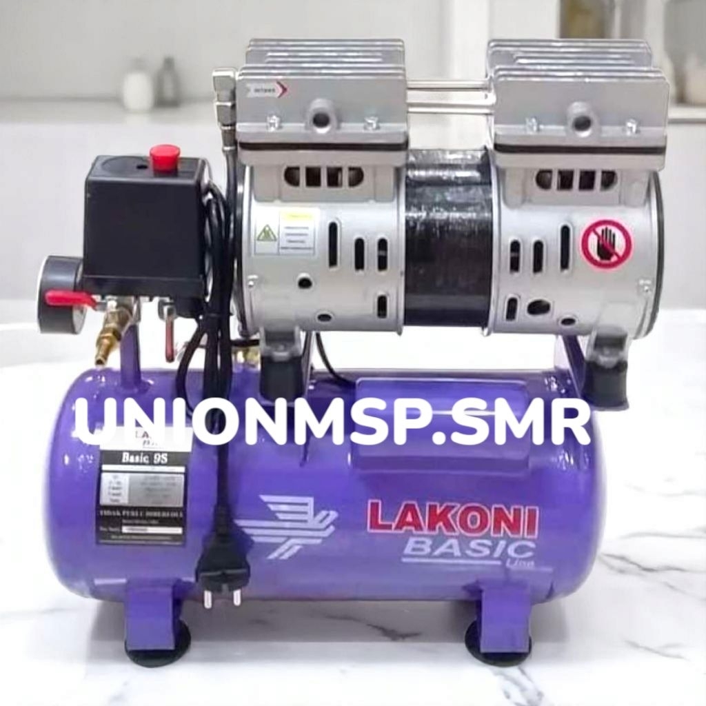 Kompresor Lakoni Basic 9S 3/4 HP Oiless Tabung 9 Liter - Kompresor Mini Tanpa Oli