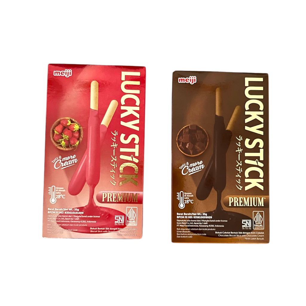 

Meiji Lucky Stick Premium Strawberry / Coklat 35gr Exp Mei 2026