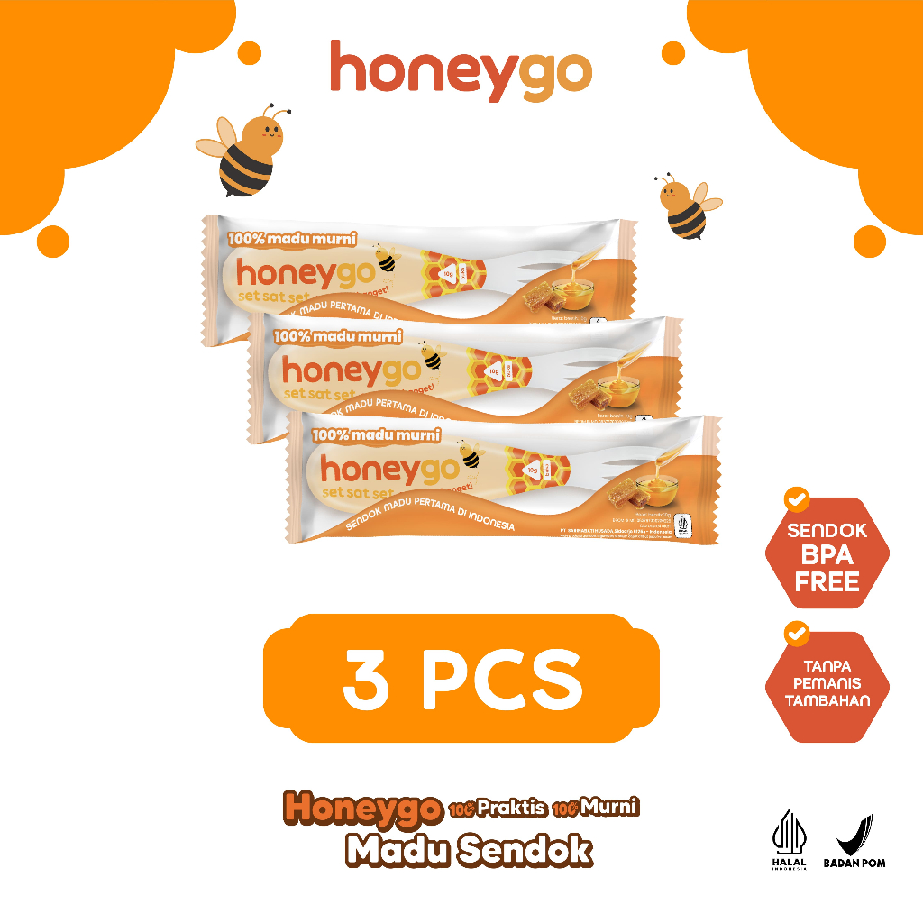 

Honeygo Madu Murni dengan Sendok [TRIAL PACK 3 pcs]
