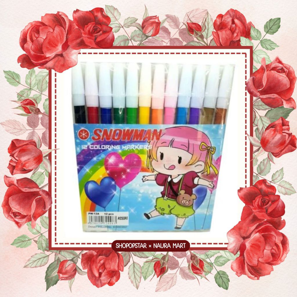 

[NAURA.MART] SNOWMAN SPIDOL ANAK ISI 12