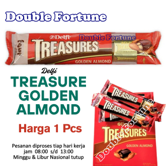 

DELFI TREASURE GOLDEN ALMOND FOUR PIECES 36gr ( isi 4 pcs Cokelat )