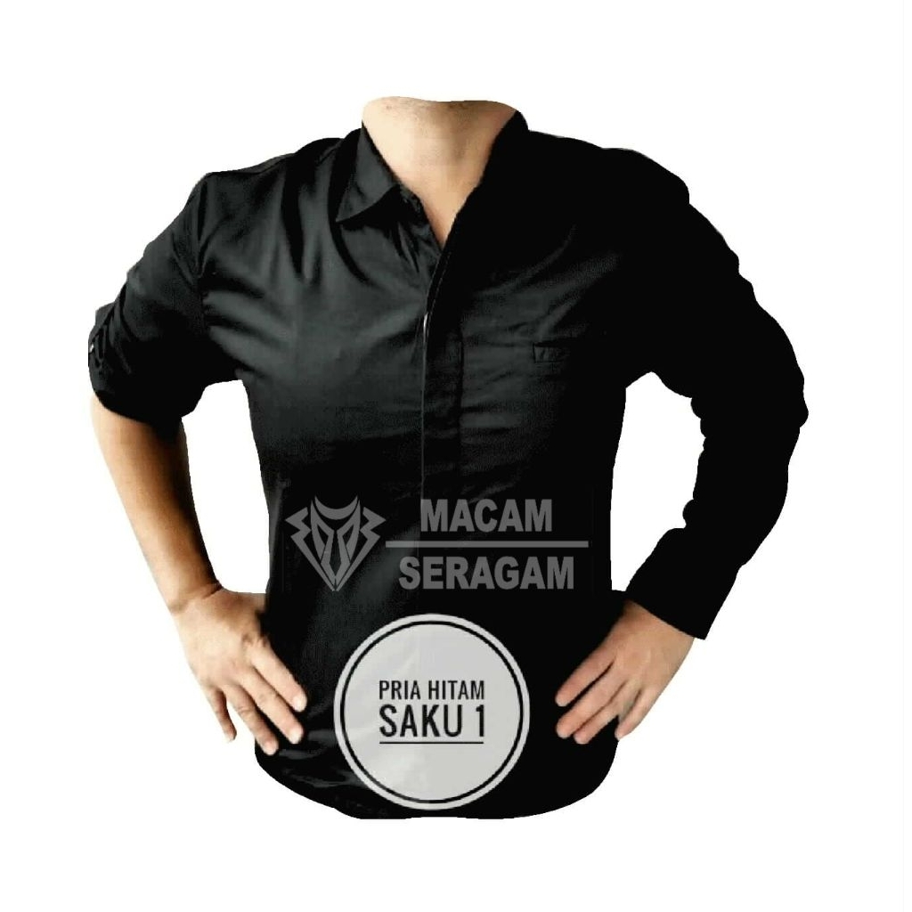 seragam kantor baju kemeja atasan kemeja tangan panjang bahan american drill seragam profesional ser