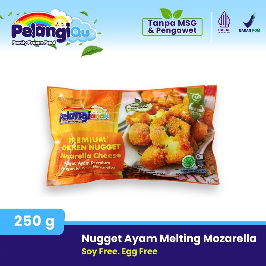 

Pelangi Chicken Nugget Filling Mozzarela non msg & pengawet 200 gram