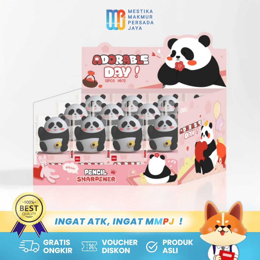 

Deli EH572 Panda Pencil Sharpener – Rautan Pensil Lucu Bentuk Panda Ø6.9–8 mm
