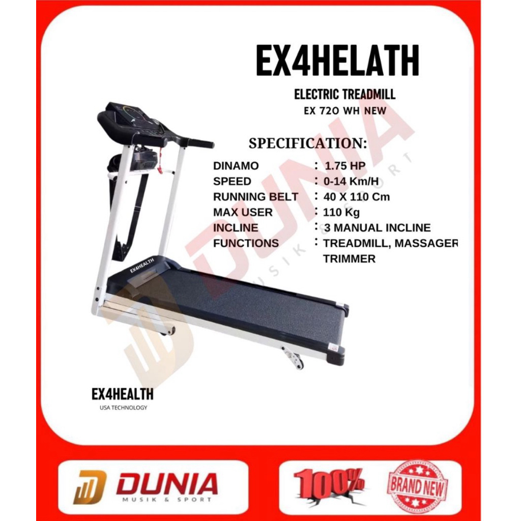 Treadmill Ex4health Ex 720 New