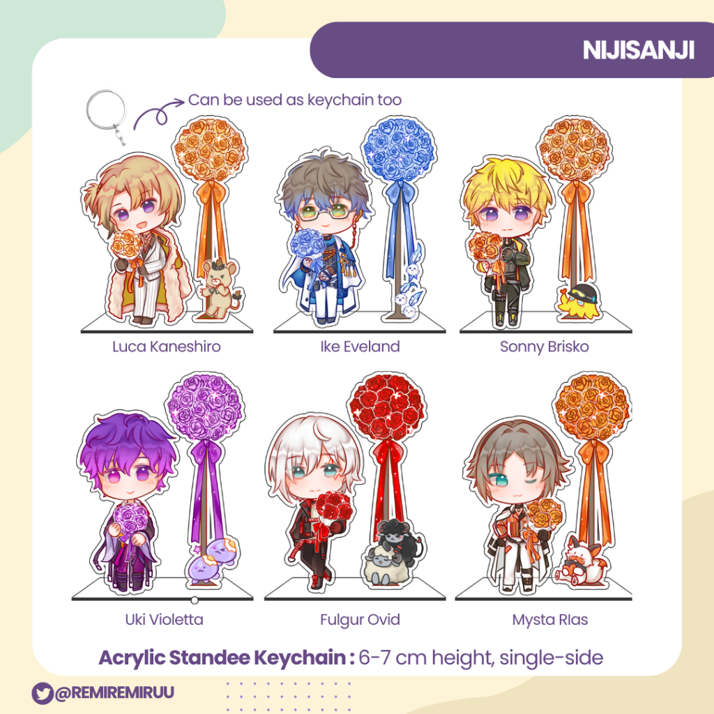 Nijisanji EN Noctyx Luxiem - Keychain Standee (Luca, Mysta, Fulgur, Sonny)
