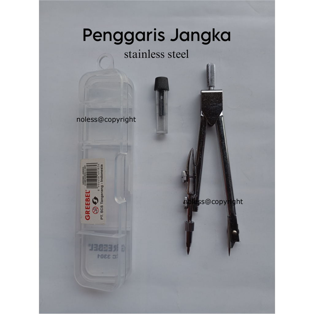 

NOLESS (1 buah) Jangka / Busur Derajat /Penggaris Jangka Stainless Steel